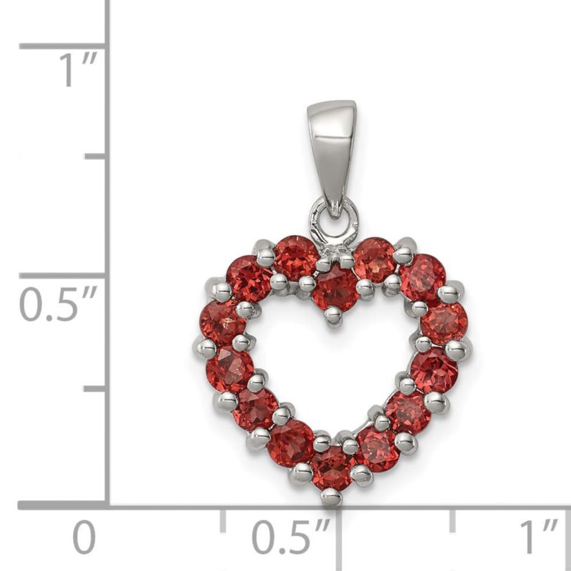 1.12 ct. t.w. Garnet Pendant in Rhodium-plated Sterling Silver