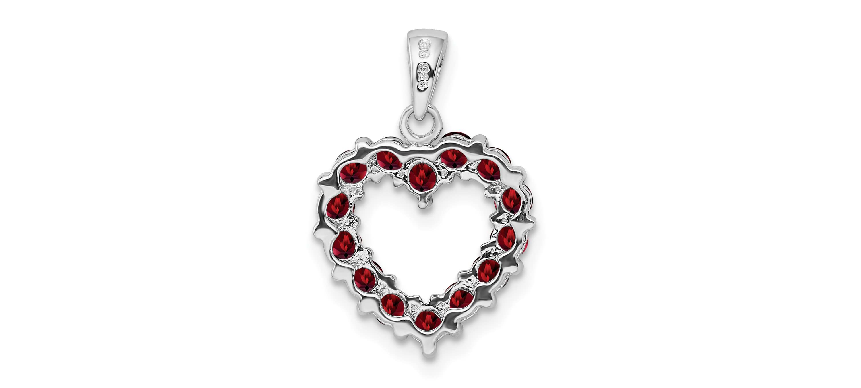 1.12 ct. t.w. Garnet Pendant in Rhodium-plated Sterling Silver