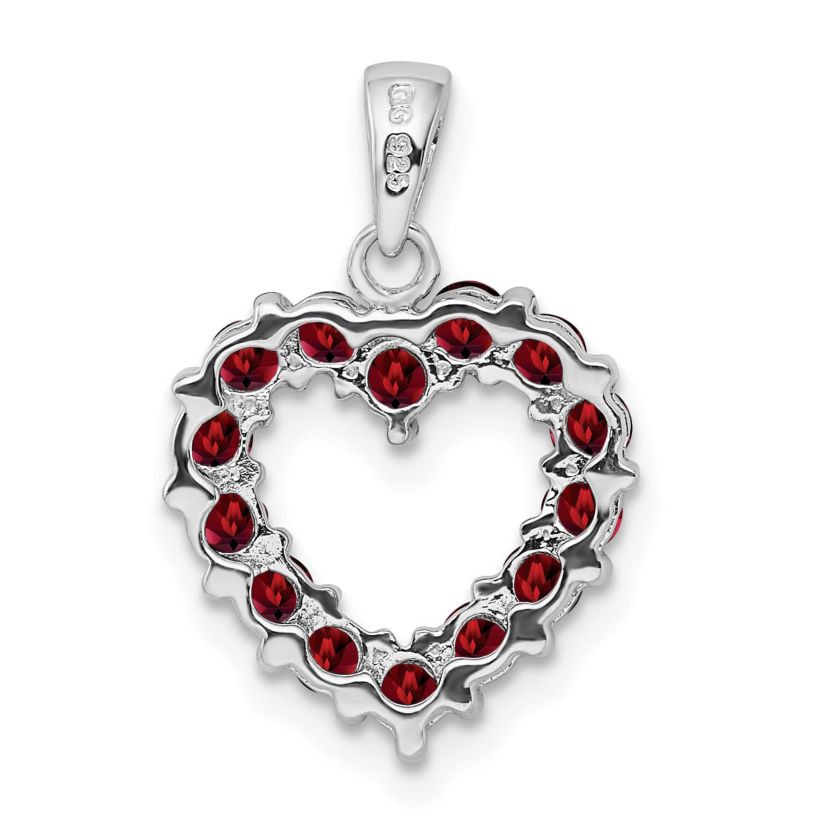 1.12 ct. t.w. Garnet Pendant in Rhodium-plated Sterling Silver