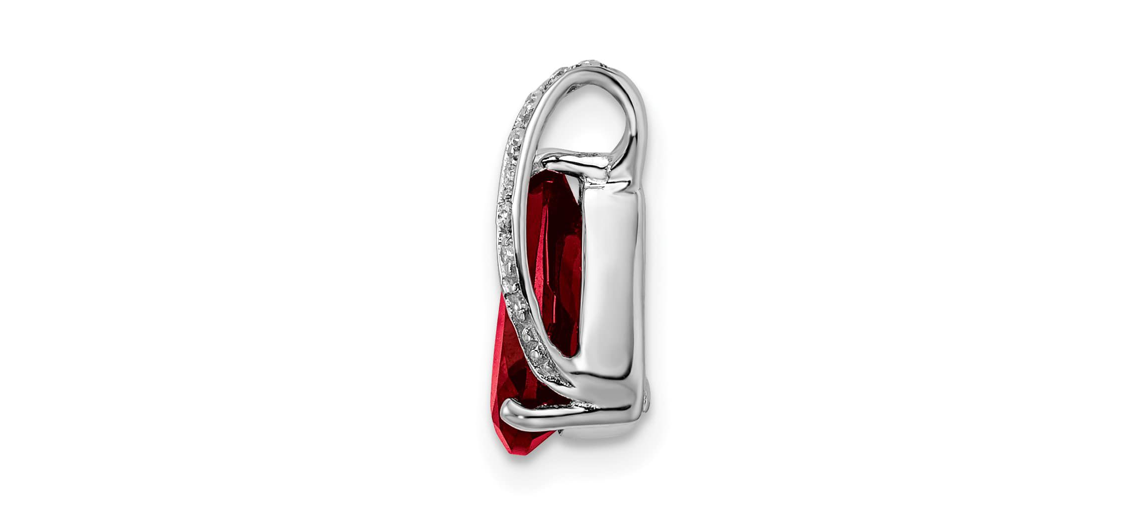 1.8 ct. t.w. Garnet and 0.03 ct. t.w. Diamond Pendant in Rhodium-plated Sterling Silver