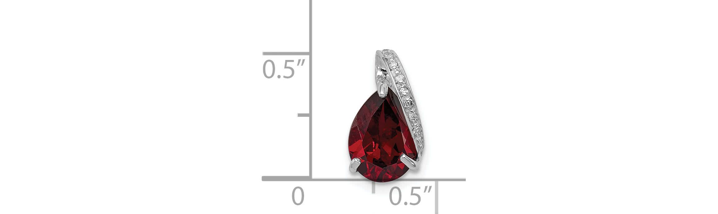 1.8 ct. t.w. Garnet and 0.03 ct. t.w. Diamond Pendant in Rhodium-plated Sterling Silver