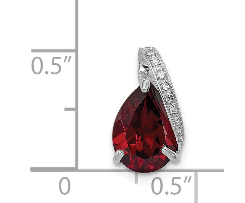 1.8 ct. t.w. Garnet and 0.03 ct. t.w. Diamond Pendant in Rhodium-plated Sterling Silver