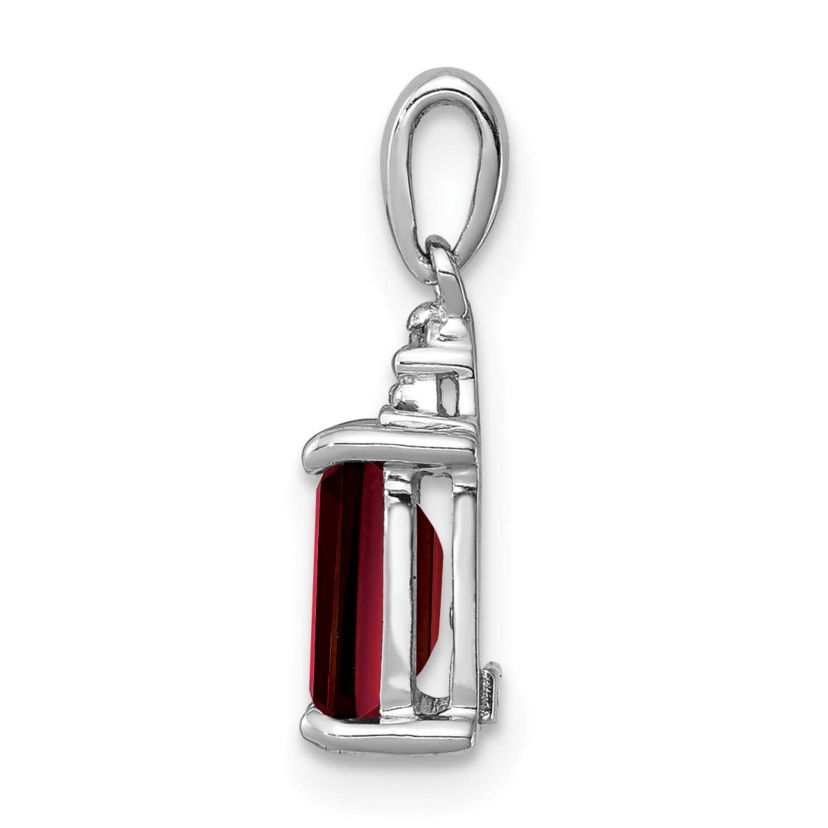 1.2 ct. t.w. Garnet and 0.003 ct. t.w. Diamond Pendant in Rhodium-plated Sterling Silver