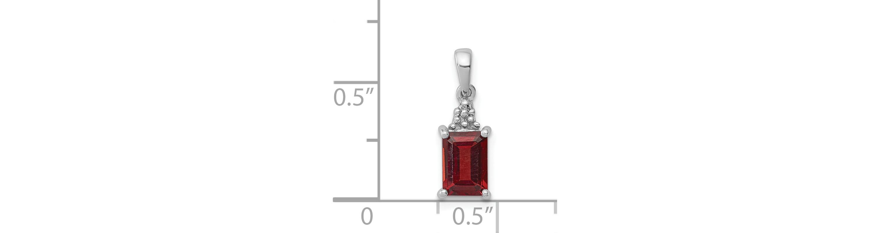 1.2 ct. t.w. Garnet and 0.003 ct. t.w. Diamond Pendant in Rhodium-plated Sterling Silver