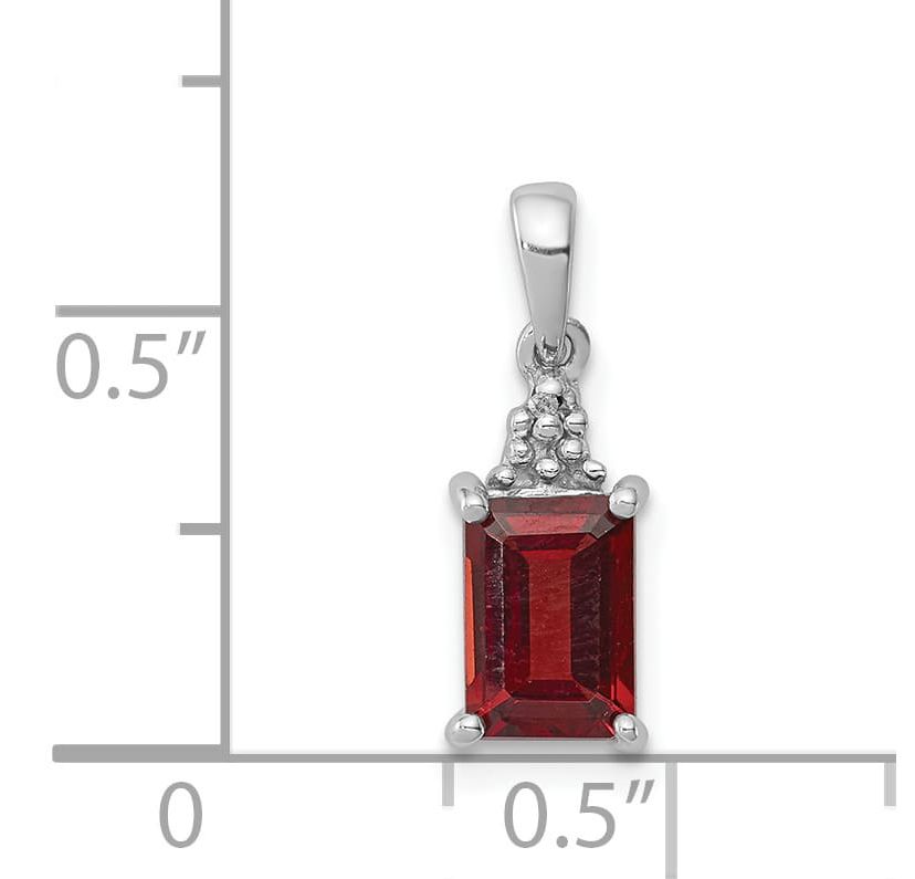 1.2 ct. t.w. Garnet and 0.003 ct. t.w. Diamond Pendant in Rhodium-plated Sterling Silver