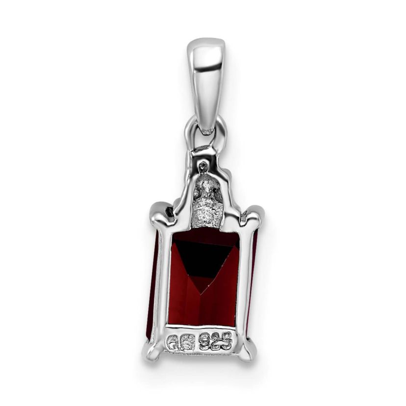 1.2 ct. t.w. Garnet and 0.003 ct. t.w. Diamond Pendant in Rhodium-plated Sterling Silver
