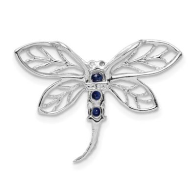 1/4 ct. t.w. Sapphire Dragonfly Pendant in Rhodium-plated Sterling Silver