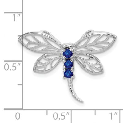 1/4 ct. t.w. Sapphire Dragonfly Pendant in Rhodium-plated Sterling Silver