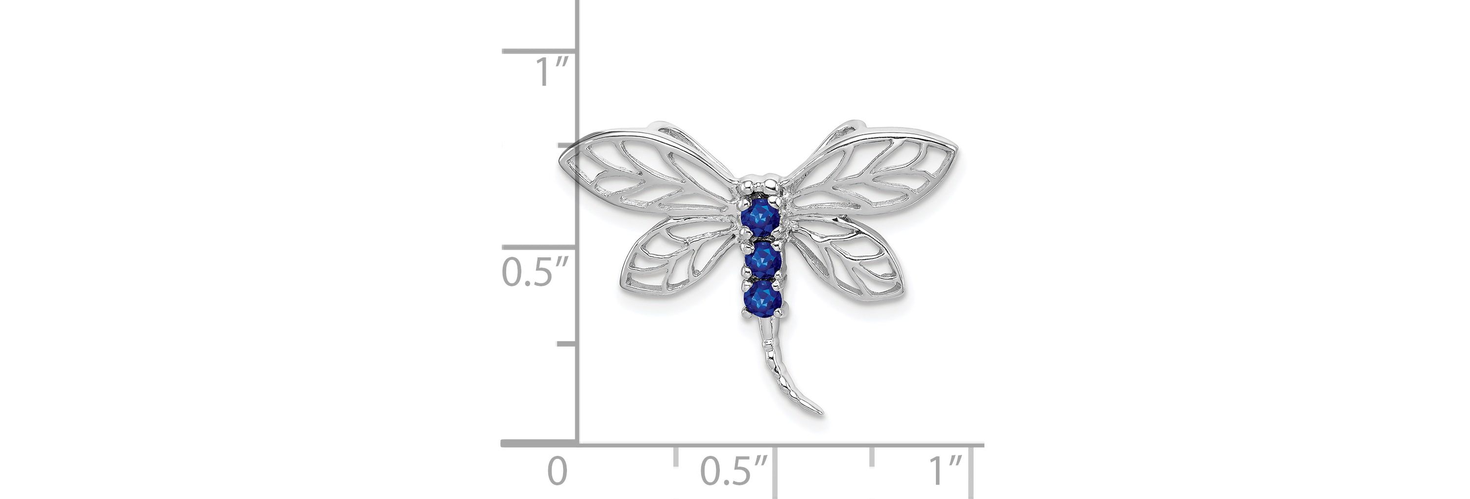 1/4 ct. t.w. Sapphire Dragonfly Pendant in Rhodium-plated Sterling Silver