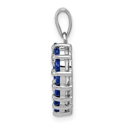 1.04 ct. t.w. Sapphire Pendant in Rhodium-plated Sterling Silver