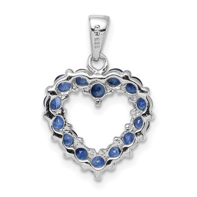 1.04 ct. t.w. Sapphire Pendant in Rhodium-plated Sterling Silver