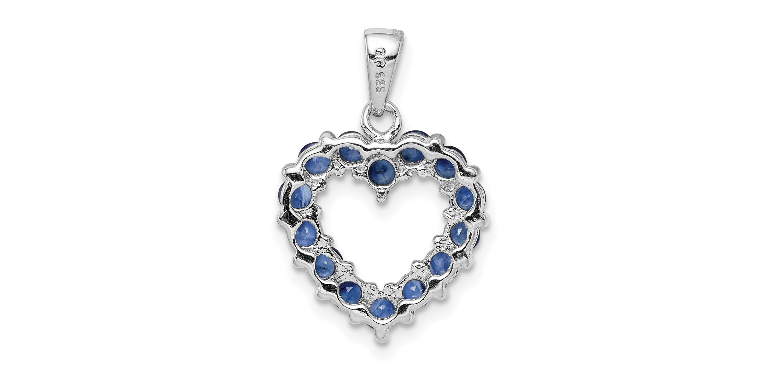 1.04 ct. t.w. Sapphire Pendant in Rhodium-plated Sterling Silver