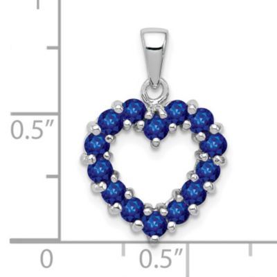 1.04 ct. t.w. Sapphire Pendant in Rhodium-plated Sterling Silver