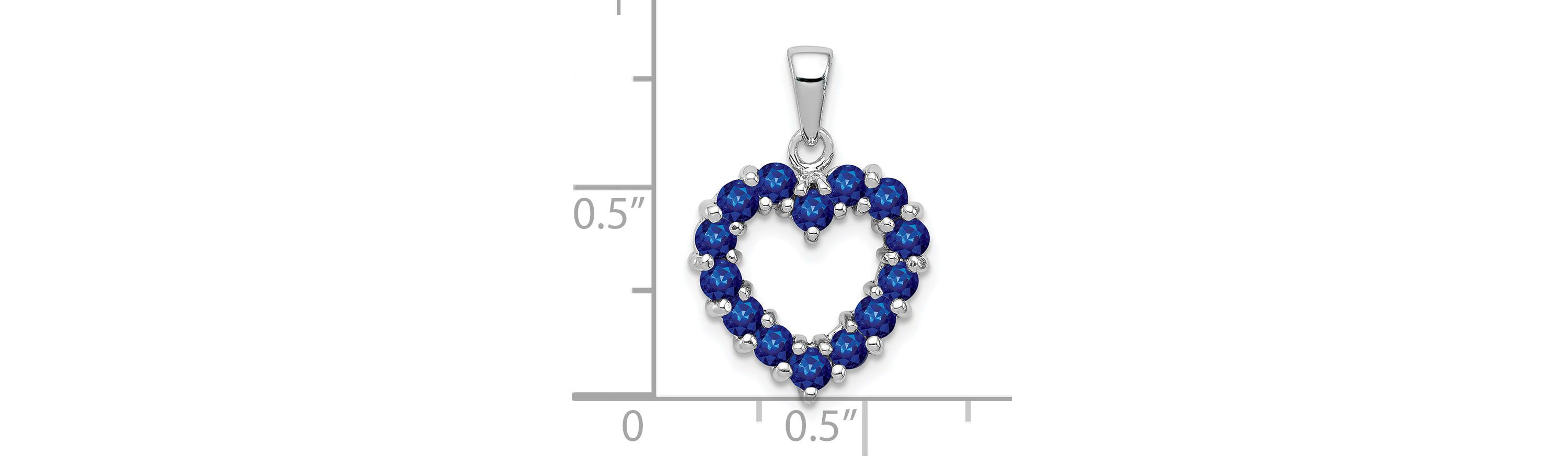 1.04 ct. t.w. Sapphire Pendant in Rhodium-plated Sterling Silver