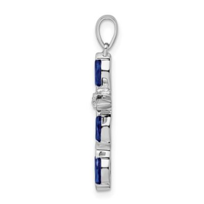 1.75 ct. t.w. Sapphire and 0.003 ct. t.w. Diamond Pendant in Rhodium-plated Sterling Silver