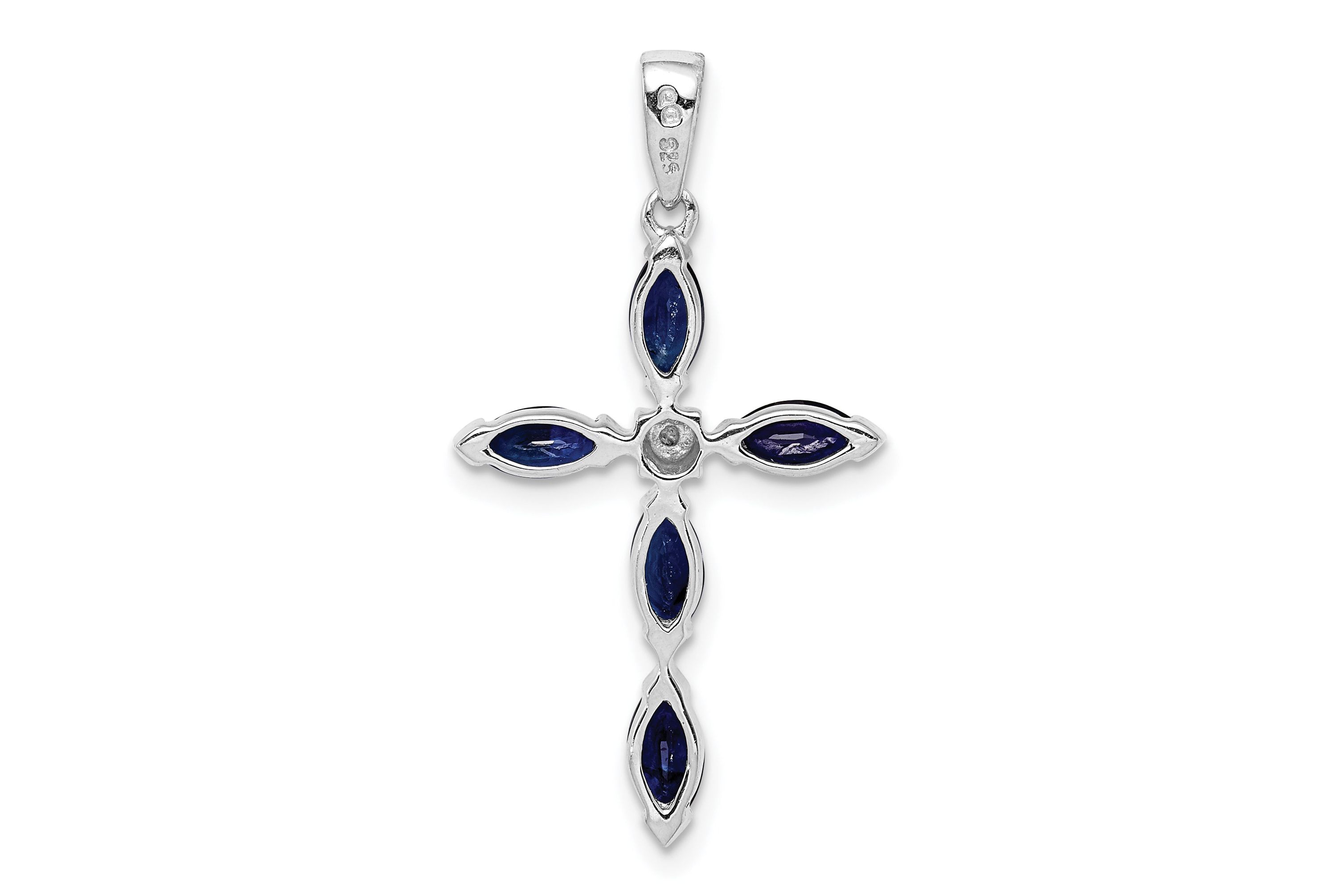1.75 ct. t.w. Sapphire and 0.003 ct. t.w. Diamond Pendant in Rhodium-plated Sterling Silver