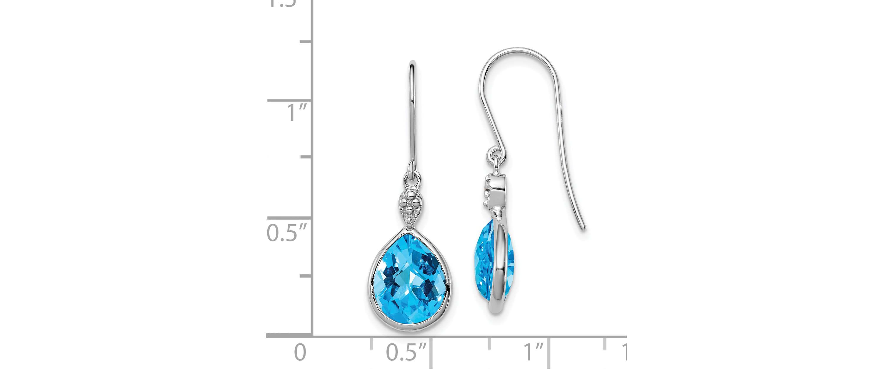 9.6 ct. t.w. Blue Topaz and Diamond Accent Earrings in Rhodium-plated Sterling Silver