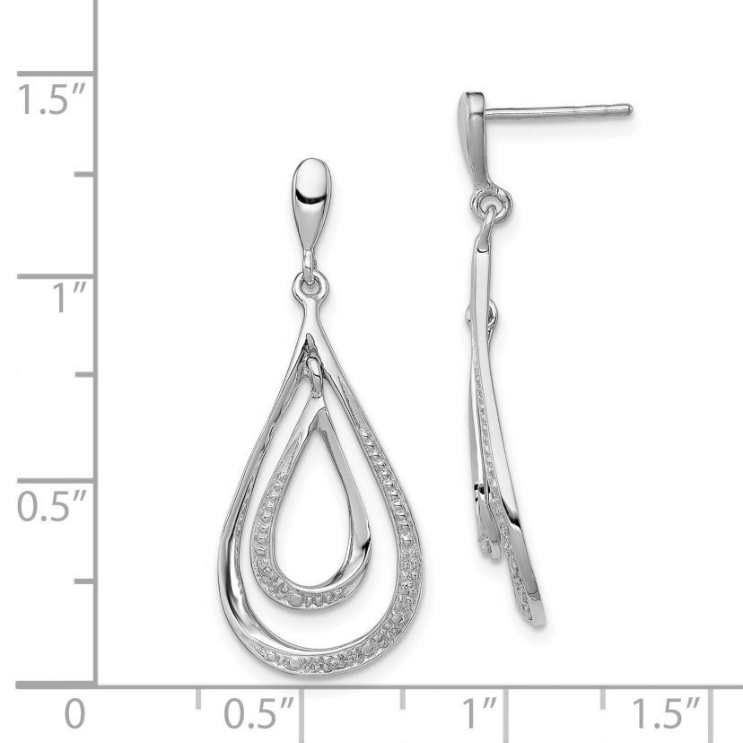 0.018 ct. t.w. Diamond Post Dangle Earrings in Rhodium-plated Sterling Silver