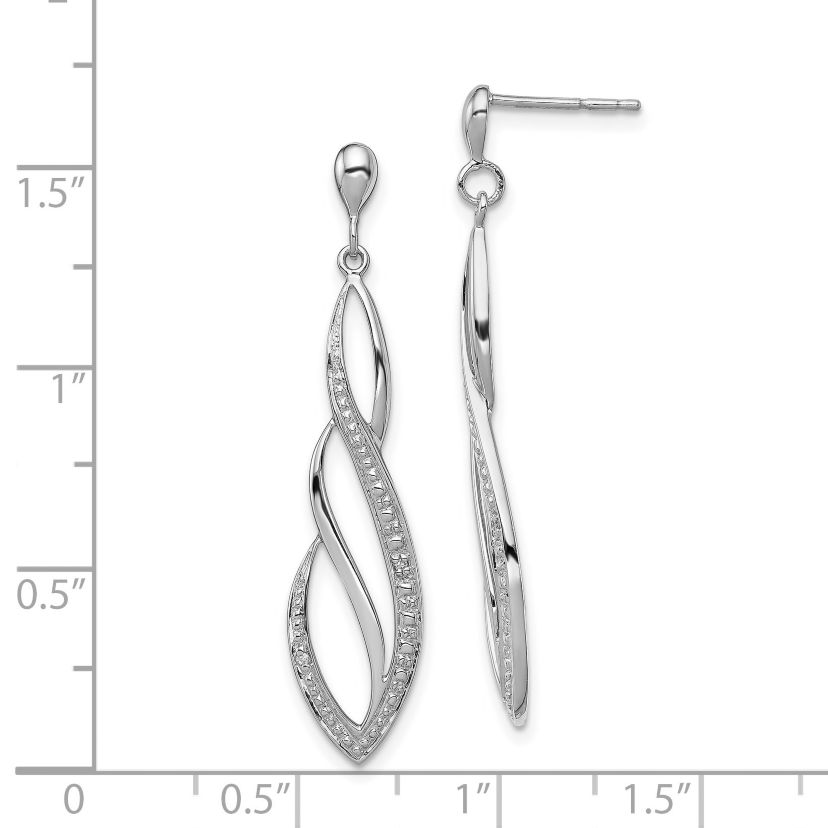 0.012 ct. t.w. Diamond Swirl Post Dangle Earrings in Rhodium-plated Sterling Silver