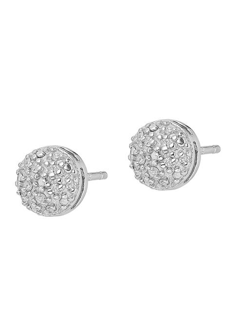 1/10 ct. t.w. Diamond Post Earrings in Rhodium Plated Sterling Silver