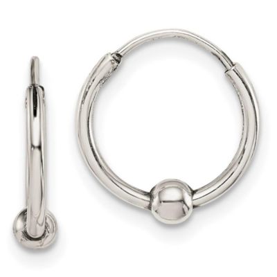 Belk & Co Sterling Silver Antiqued Beaded Endless Hoop Earrings