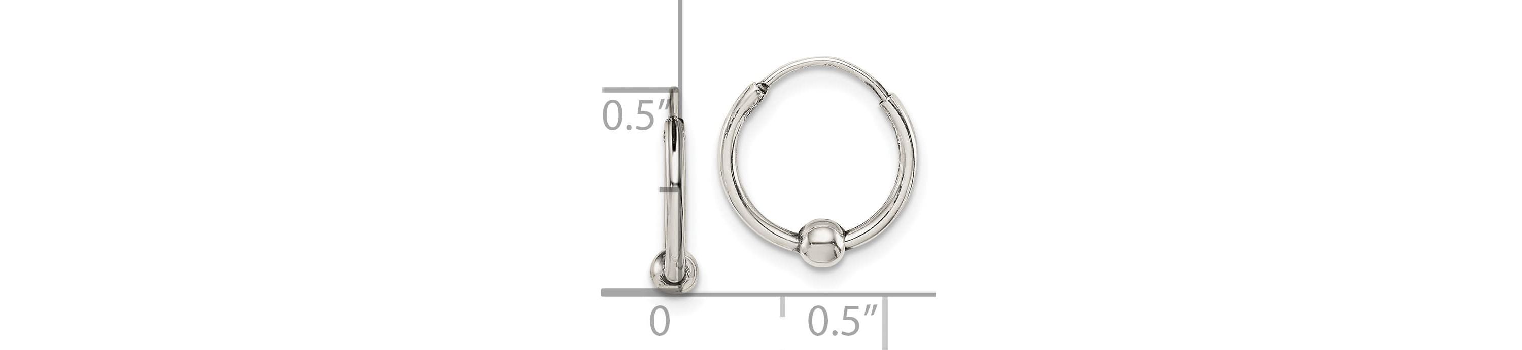 Sterling Silver Antiqued Beaded Endless Hoop Earrings