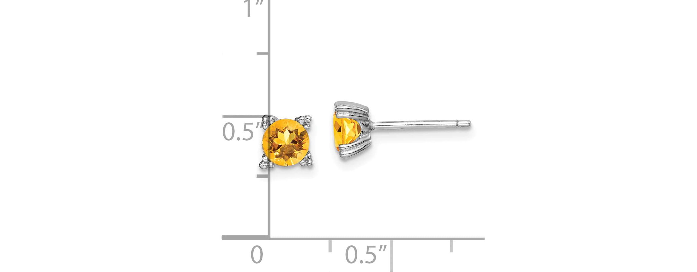 7/8 ct. t.w. Citrine Post Earrings in Rhodium-plated Sterling Silver