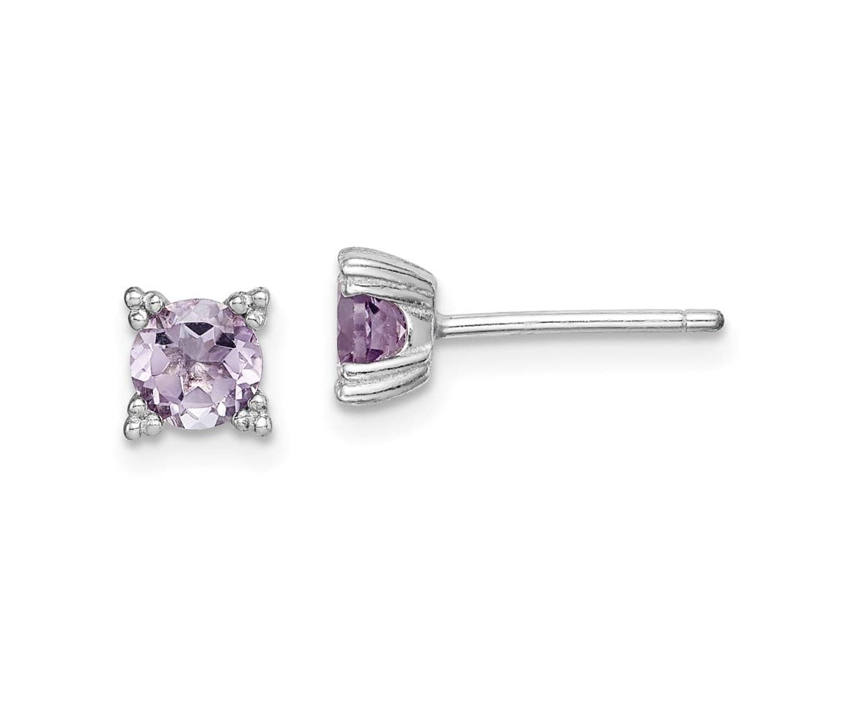 7/8 ct. t.w. Amethyst Post Earrings in Rhodium-plated Sterling Silver