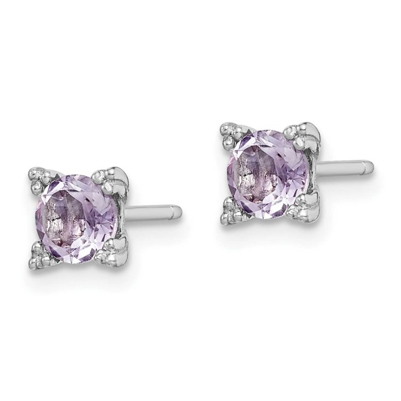 7/8 ct. t.w. Amethyst Post Earrings in Rhodium-plated Sterling Silver