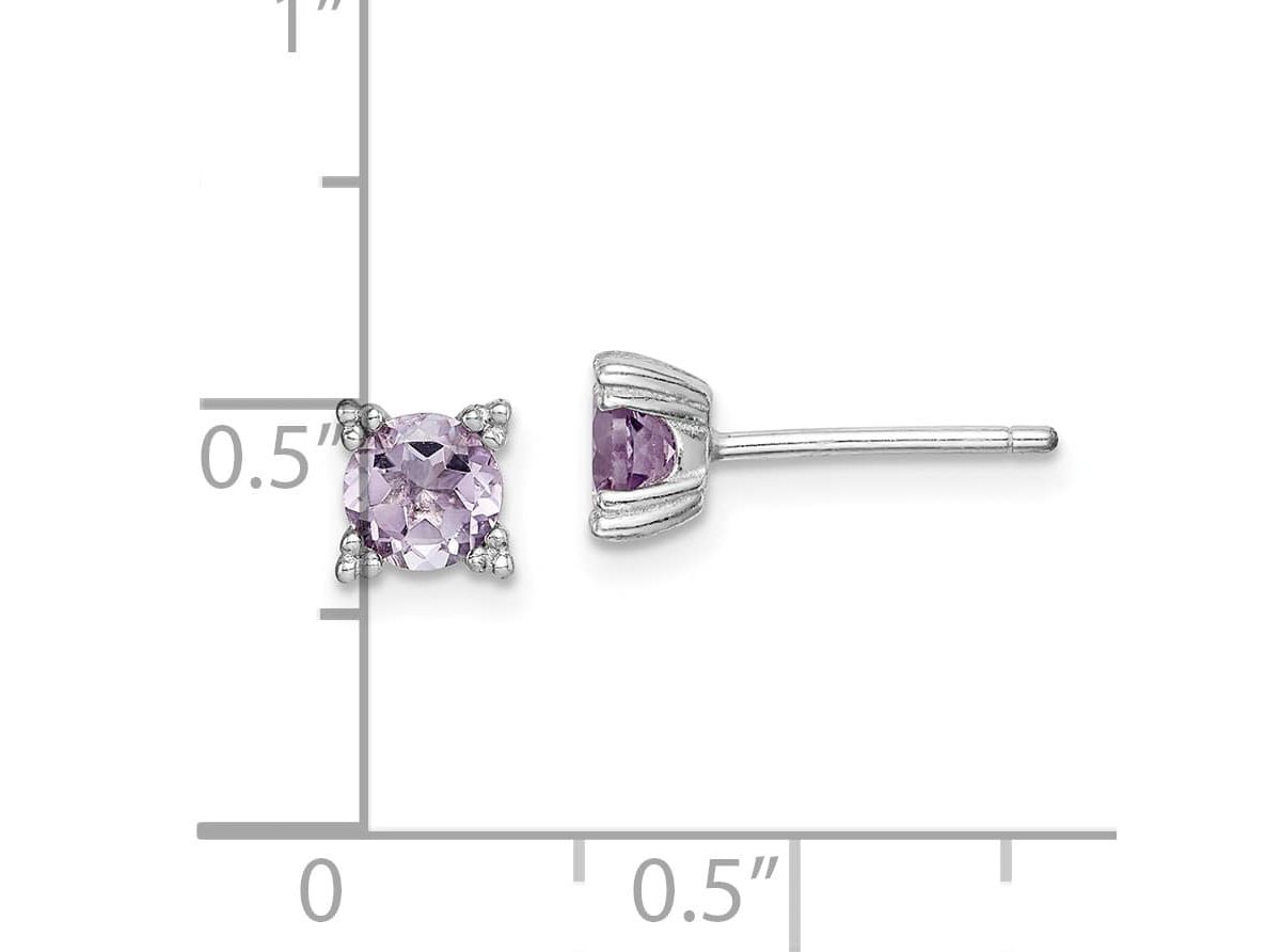 7/8 ct. t.w. Amethyst Post Earrings in Rhodium-plated Sterling Silver