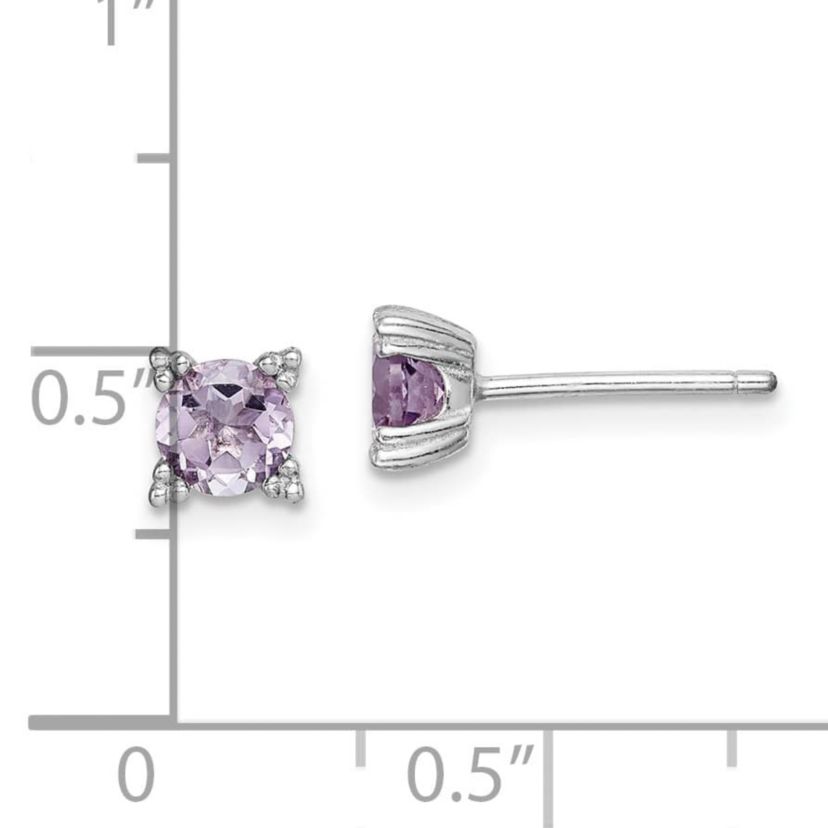 7/8 ct. t.w. Amethyst Post Earrings in Rhodium-plated Sterling Silver