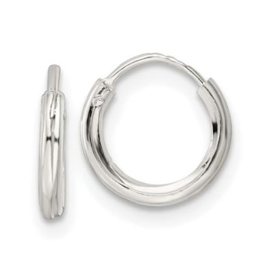Belk & Co Sterling Silver Polished 1.5x10mm Endless Tube Hoop Earrings, White