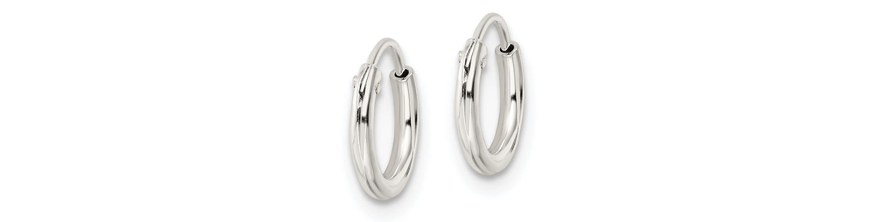 Sterling Silver Polished 1.5x10mm Endless Tube Hoop Earrings
