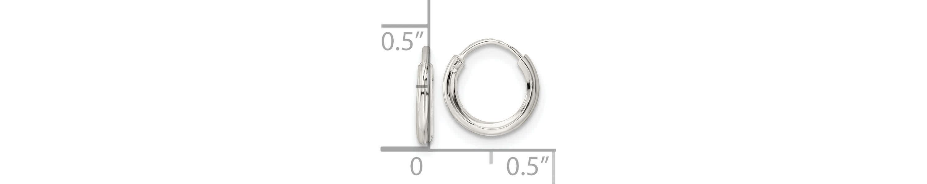 Sterling Silver Polished 1.5x10mm Endless Tube Hoop Earrings