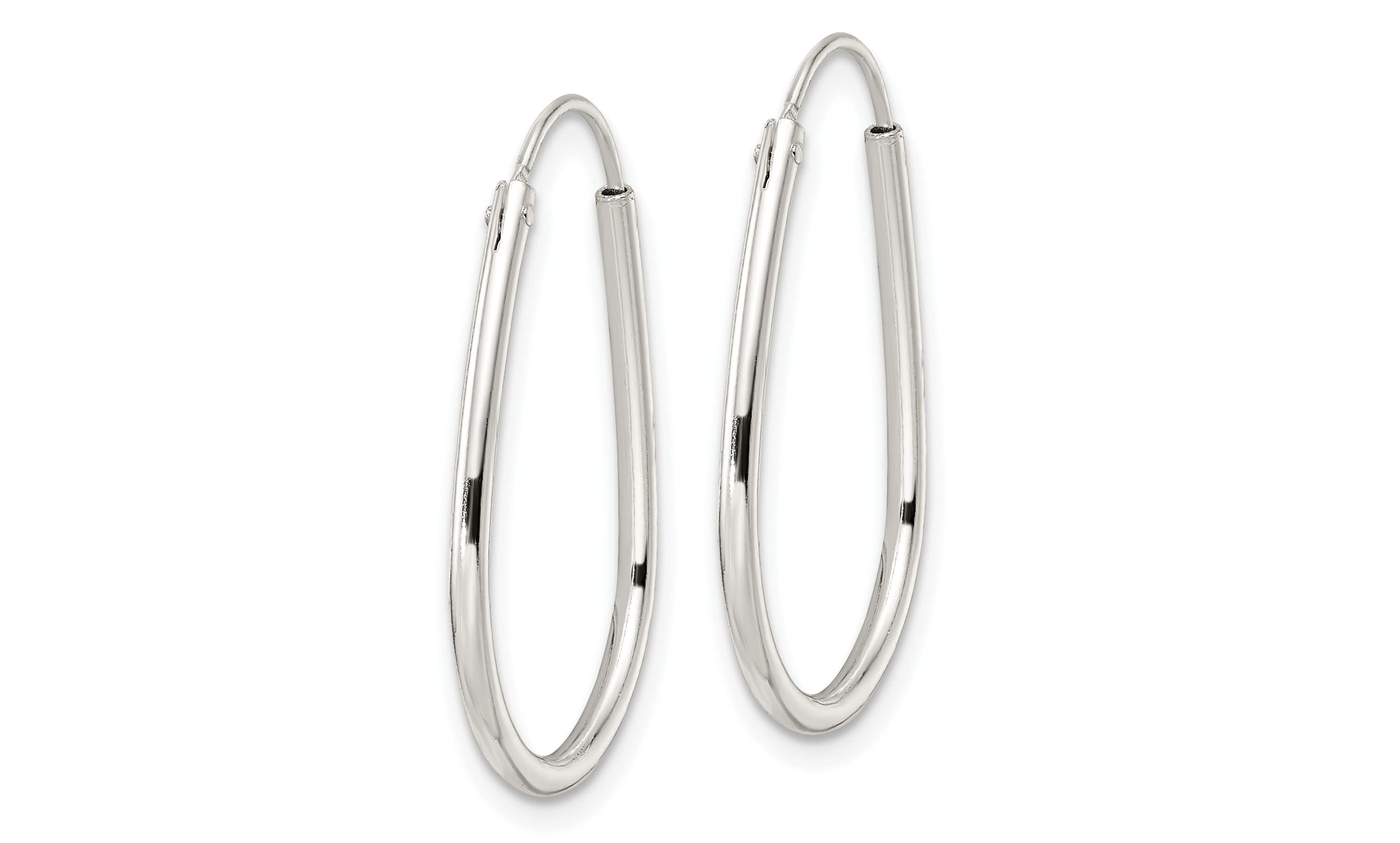 Sterling Silver Polished Endless Teardrop Hoop Earrings