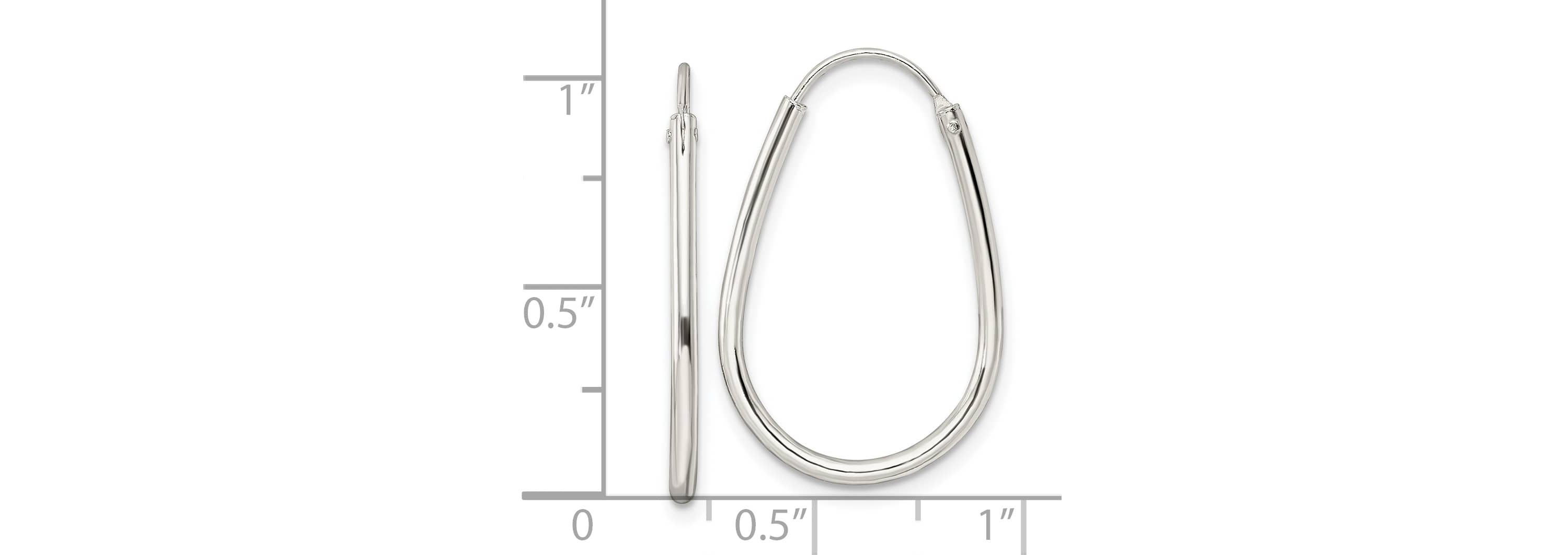 Sterling Silver Polished Endless Teardrop Hoop Earrings