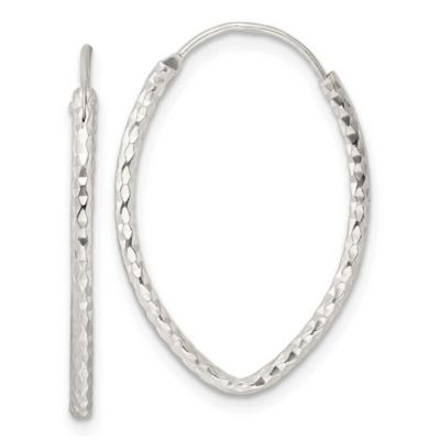 Belk & Co Sterling Silver Polished Diamond-cut Endless Hoop Earrings