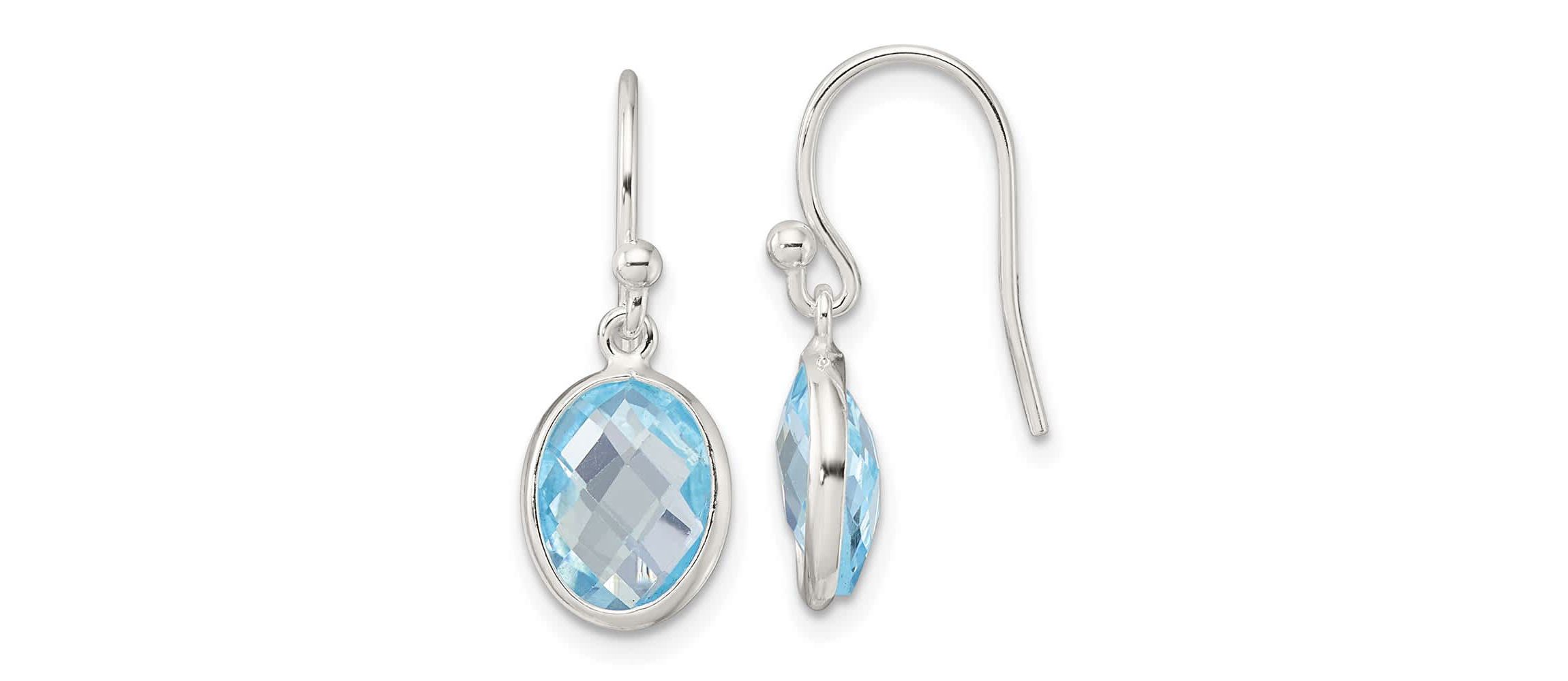 4.27 ct. t.w. Blue Topaz Polished Dangle Earrings in Sterling Silver