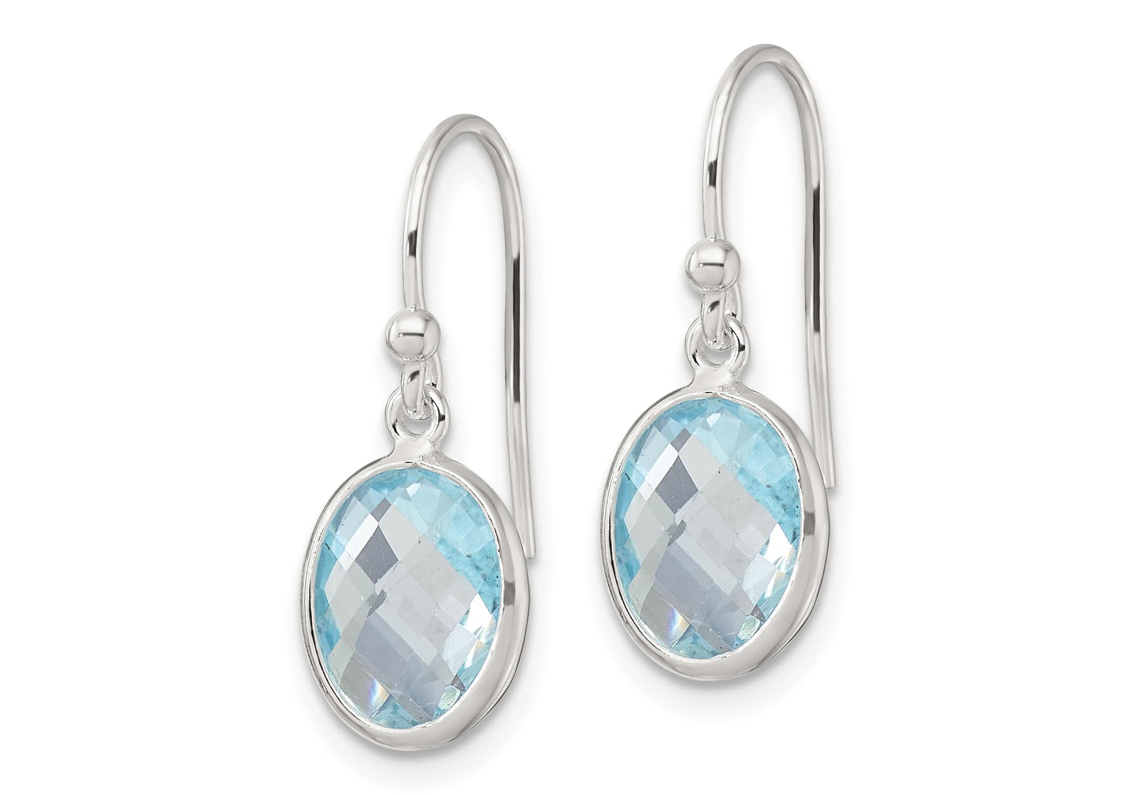 4.27 ct. t.w. Blue Topaz Polished Dangle Earrings in Sterling Silver