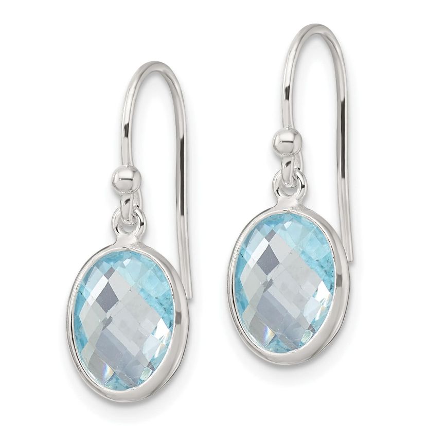 4.27 ct. t.w. Blue Topaz Polished Dangle Earrings in Sterling Silver
