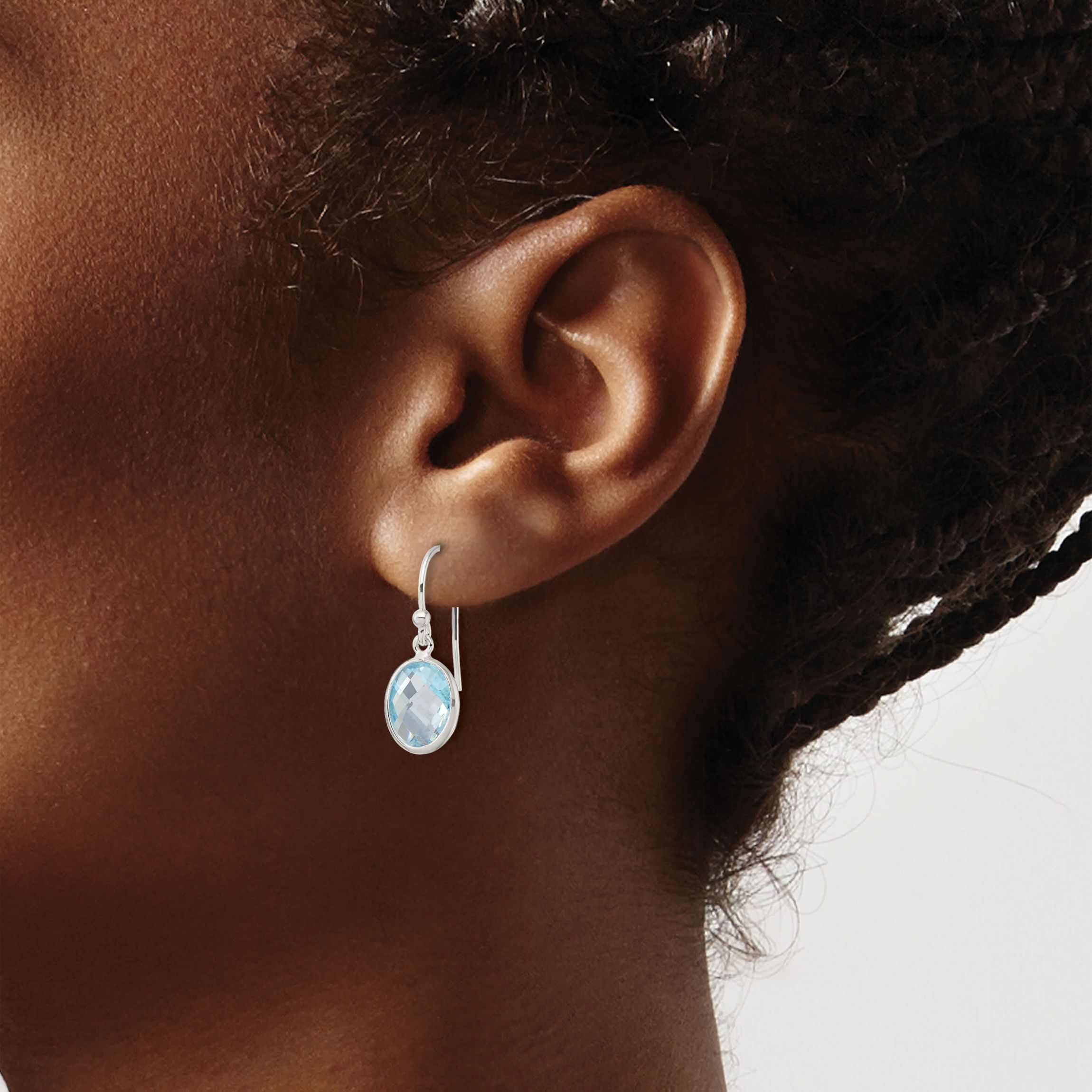 4.27 ct. t.w. Blue Topaz Polished Dangle Earrings in Sterling Silver