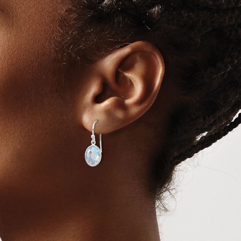 4.27 ct. t.w. Blue Topaz Polished Dangle Earrings in Sterling Silver