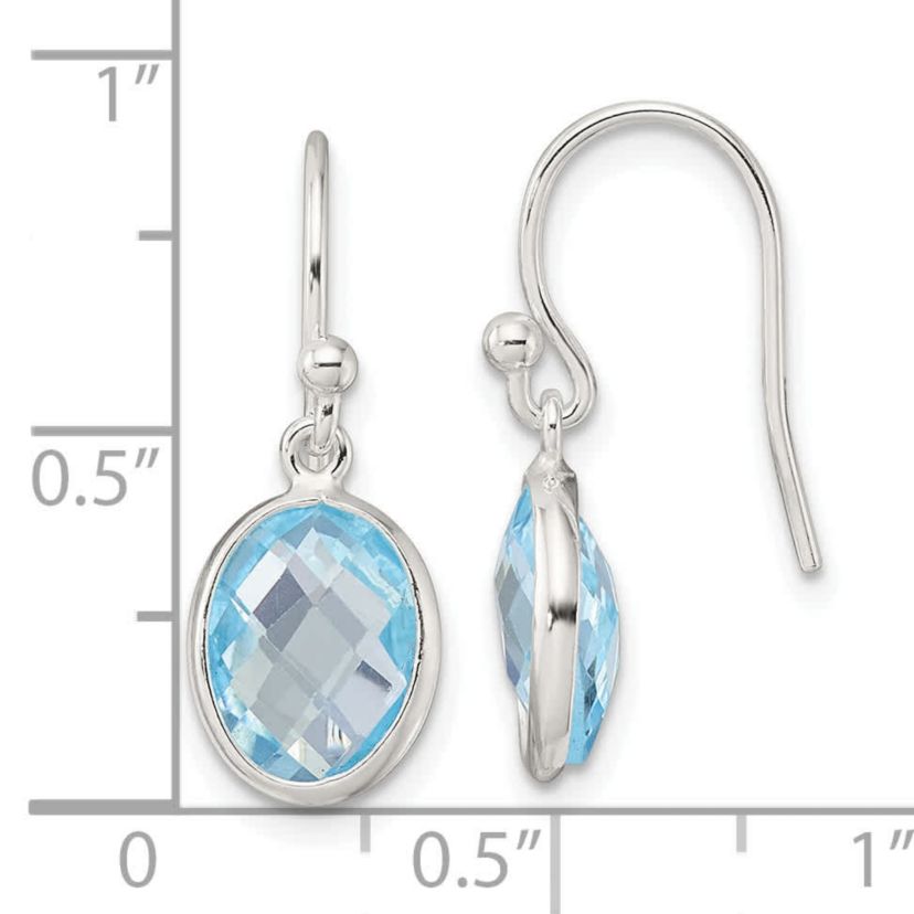 4.27 ct. t.w. Blue Topaz Polished Dangle Earrings in Sterling Silver