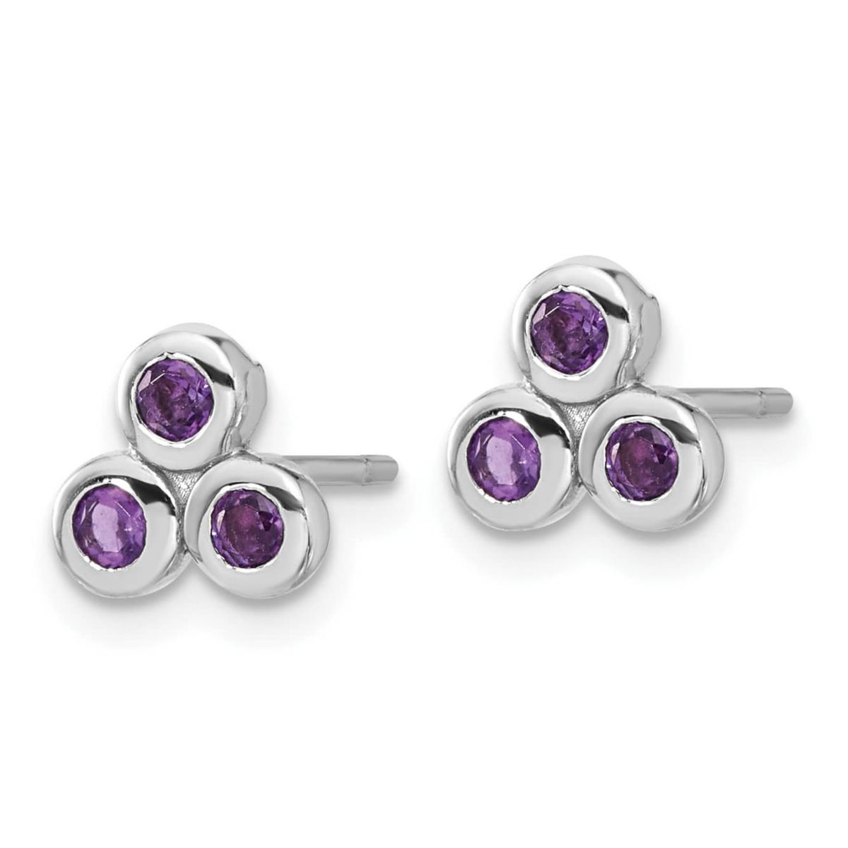 1/3 ct. t.w. Amethyst Post Earrings in Rhodium-plated Sterling Silver