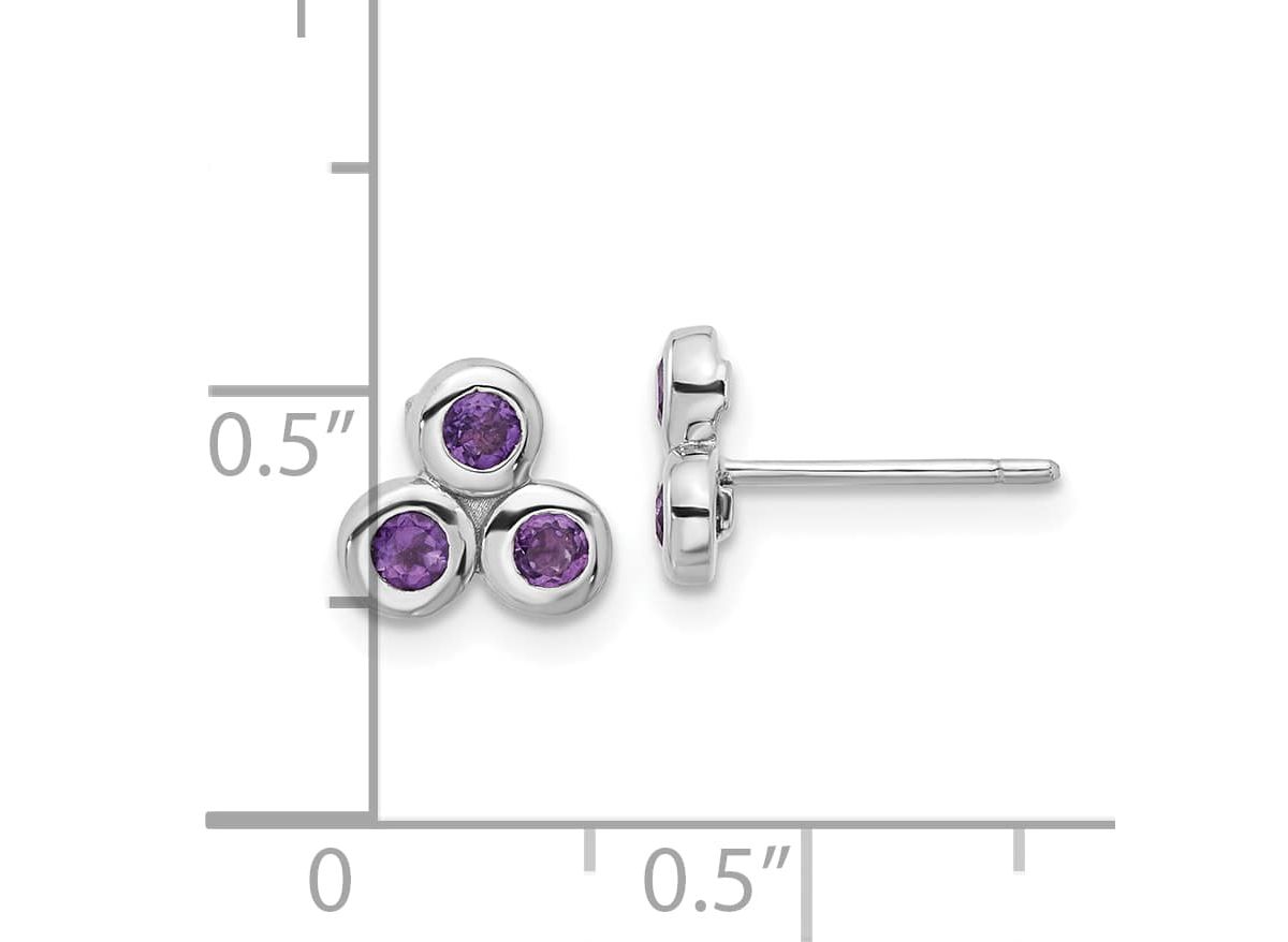 1/3 ct. t.w. Amethyst Post Earrings in Rhodium-plated Sterling Silver