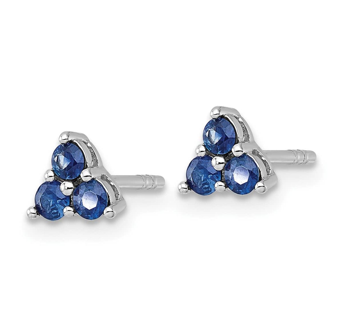 1/2 ct. t.w. Sapphire Polished Post Earrings in Rhodium-plated Sterling Silver
