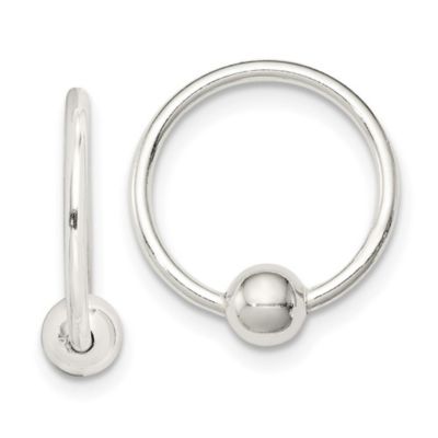 Belk & Co Sterling Silver Bead Endless Hoop Earrings, White
