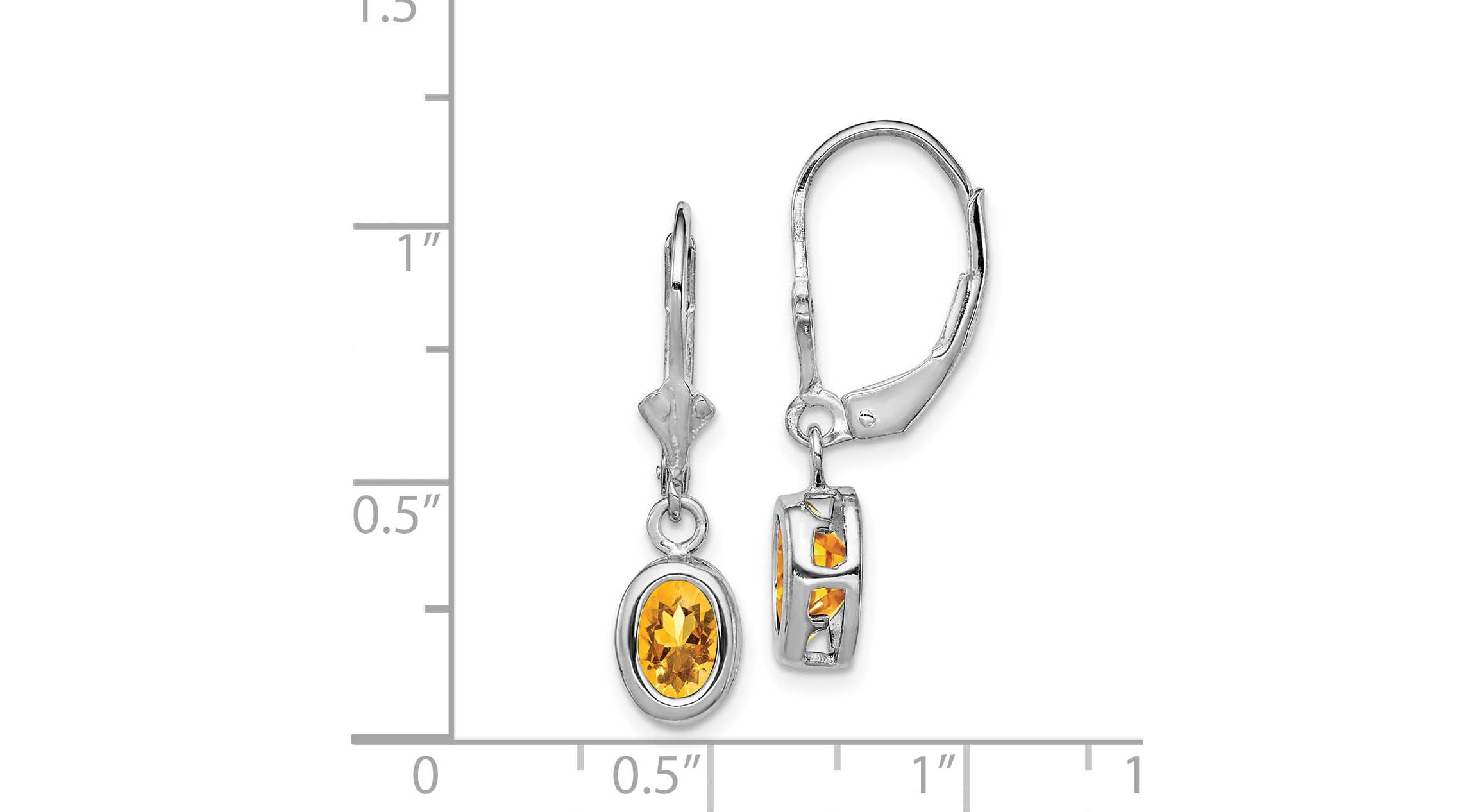 1.6 ct. t.w. Citrine Drop Earrings in Rhodium-plated Sterling Silver