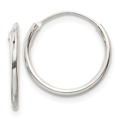 Belk & Co Sterling Silver 1.3mm Endless Hoop Earrings, White