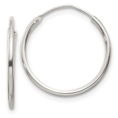 Belk & Co Sterling Silver 1.3mm Endless Hoop Earrings, White